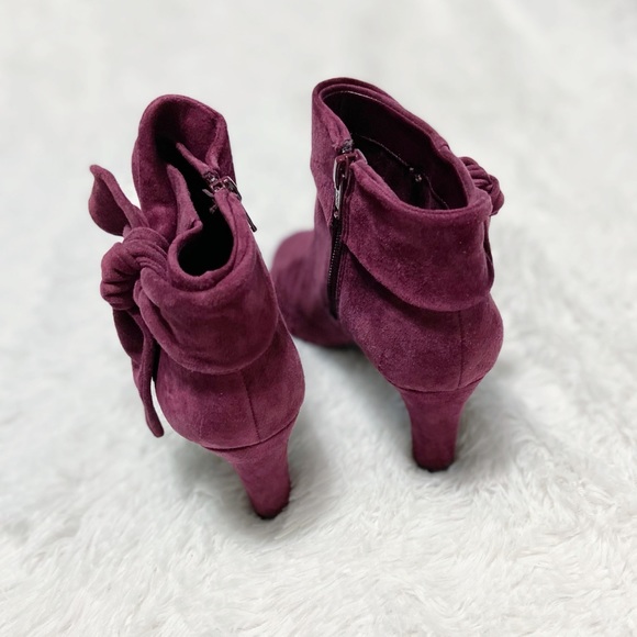 Alex Marie Maroon Suede Heeled Booties Size 6M - Picture 6 of 8